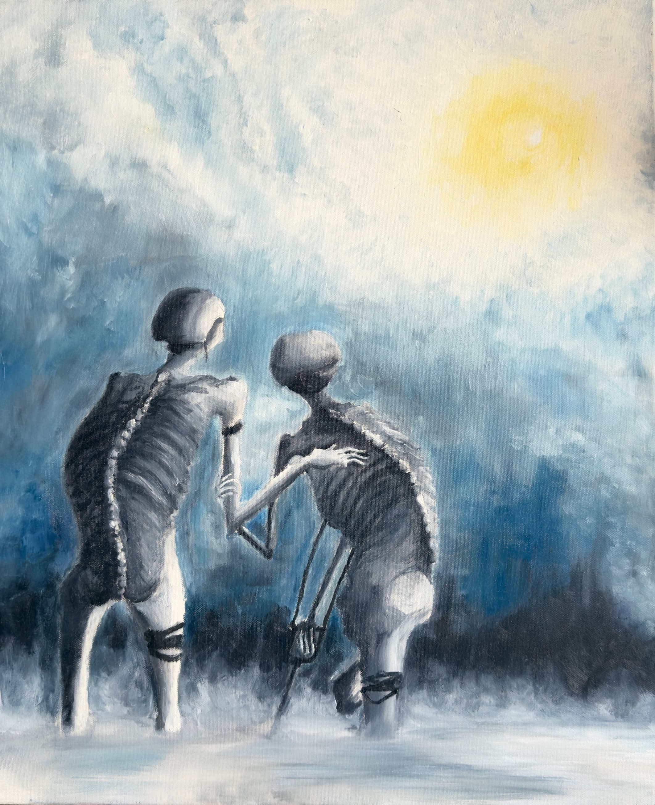 Painting by Isak Hiroki Swartz: The Light of Hope. Oil on canvas.